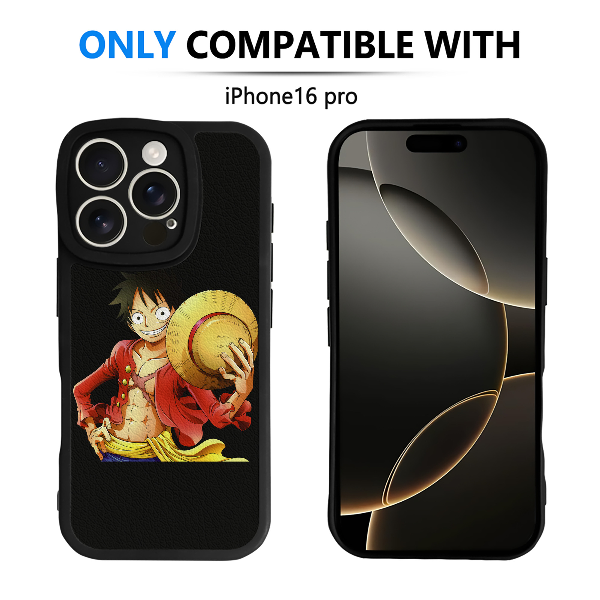 （画像用） ワンピース モンキー・D・ルフィ ONE PIECE Monkey D. Luffy 【iPhone 16シリーズ対応】シリコンスマホケース（レザー調） 材質：シリコン
